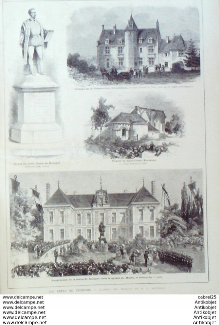 Le Monde Illustré 1872 N°794 Juvisy (94) Vendome (41) Peronne (80) St Come (37) Prieuré - 1850 - 1899