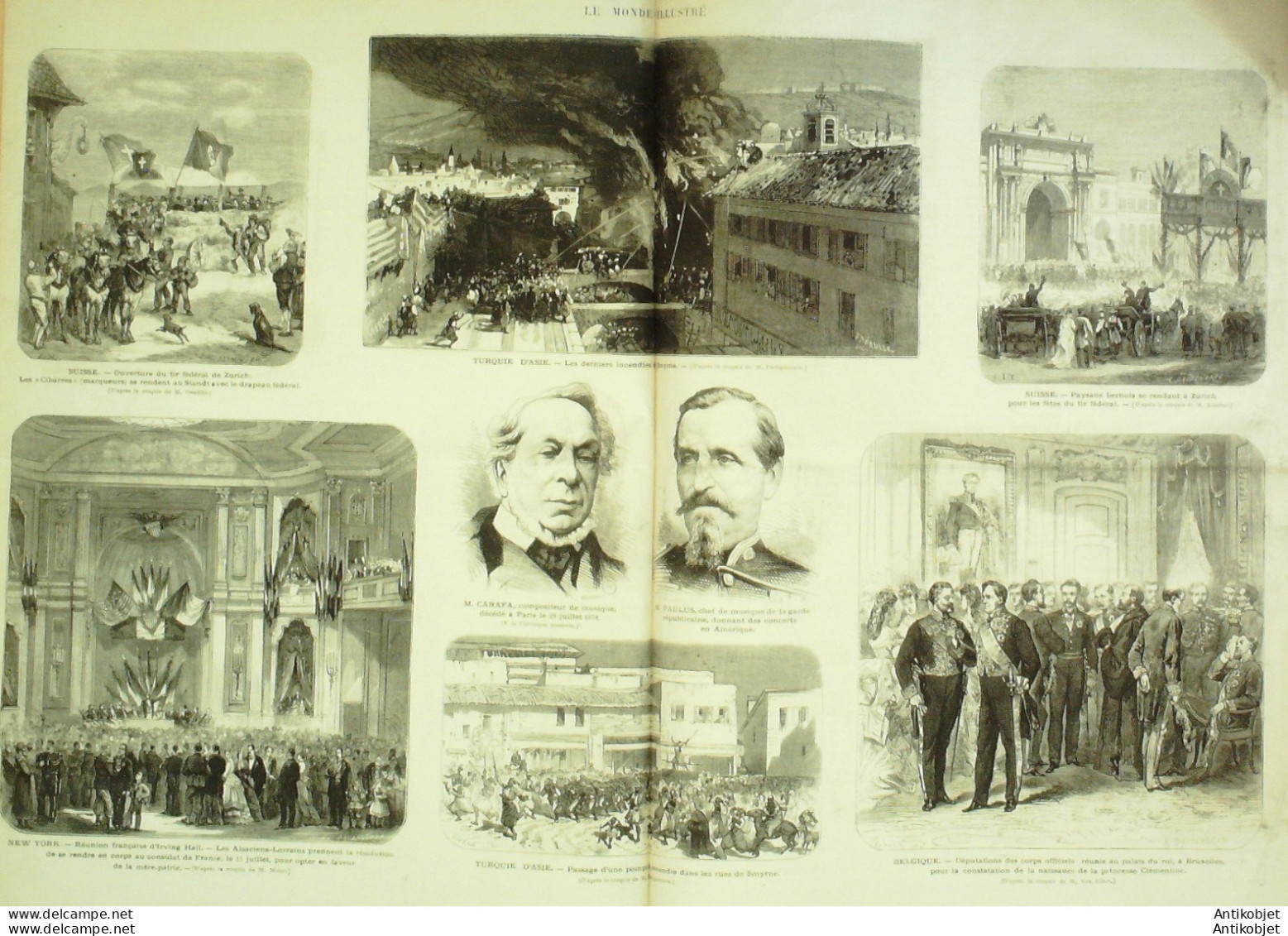 Le Monde Illustré 1872 N°800 Suisse Zurich Turquie Smyrne Etats-Unis New-York Irving Hall Reichsoffen (67) - 1850 - 1899