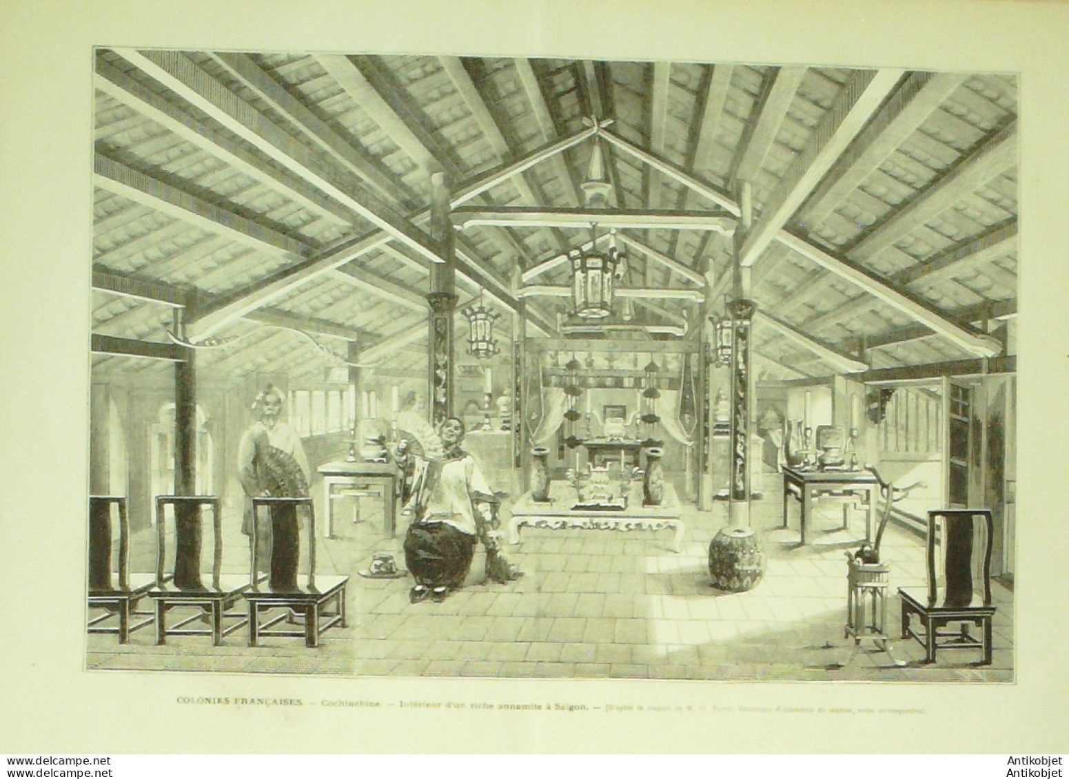 Le Monde illustré 1872 n°801 Cherbourg (50) naufrage du Caroline Cochinchine Saîgon Annamites 