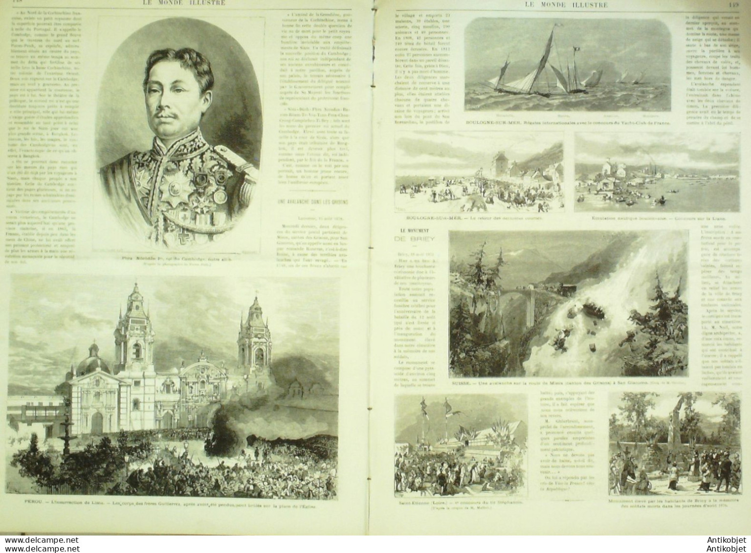 Le Monde Illustré 1872 N°804 Cochinchine Saîgon Phra Nôrôdon Roi Cambodge Irlande Belfast - 1850 - 1899