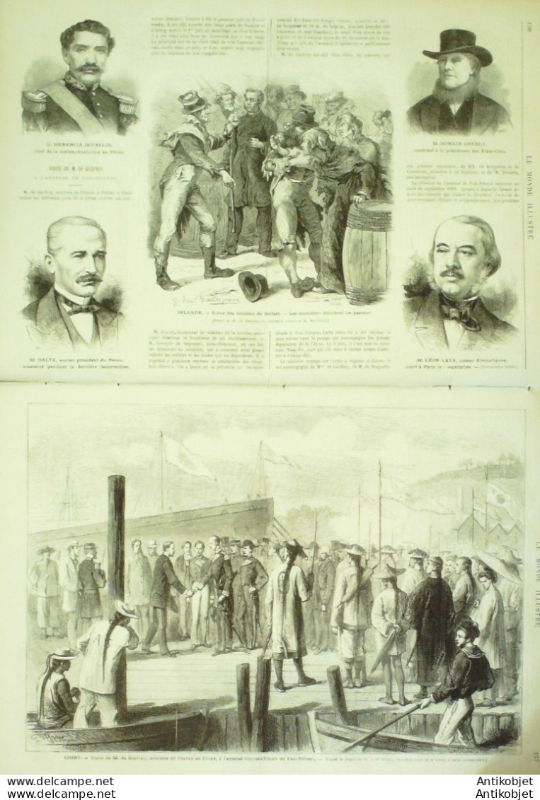 Le Monde Illustré 1872 N°805 Bohémiens Irlande Belfast Chine Fou-Tcheou Italie Palerme Algérie Oran - 1850 - 1899