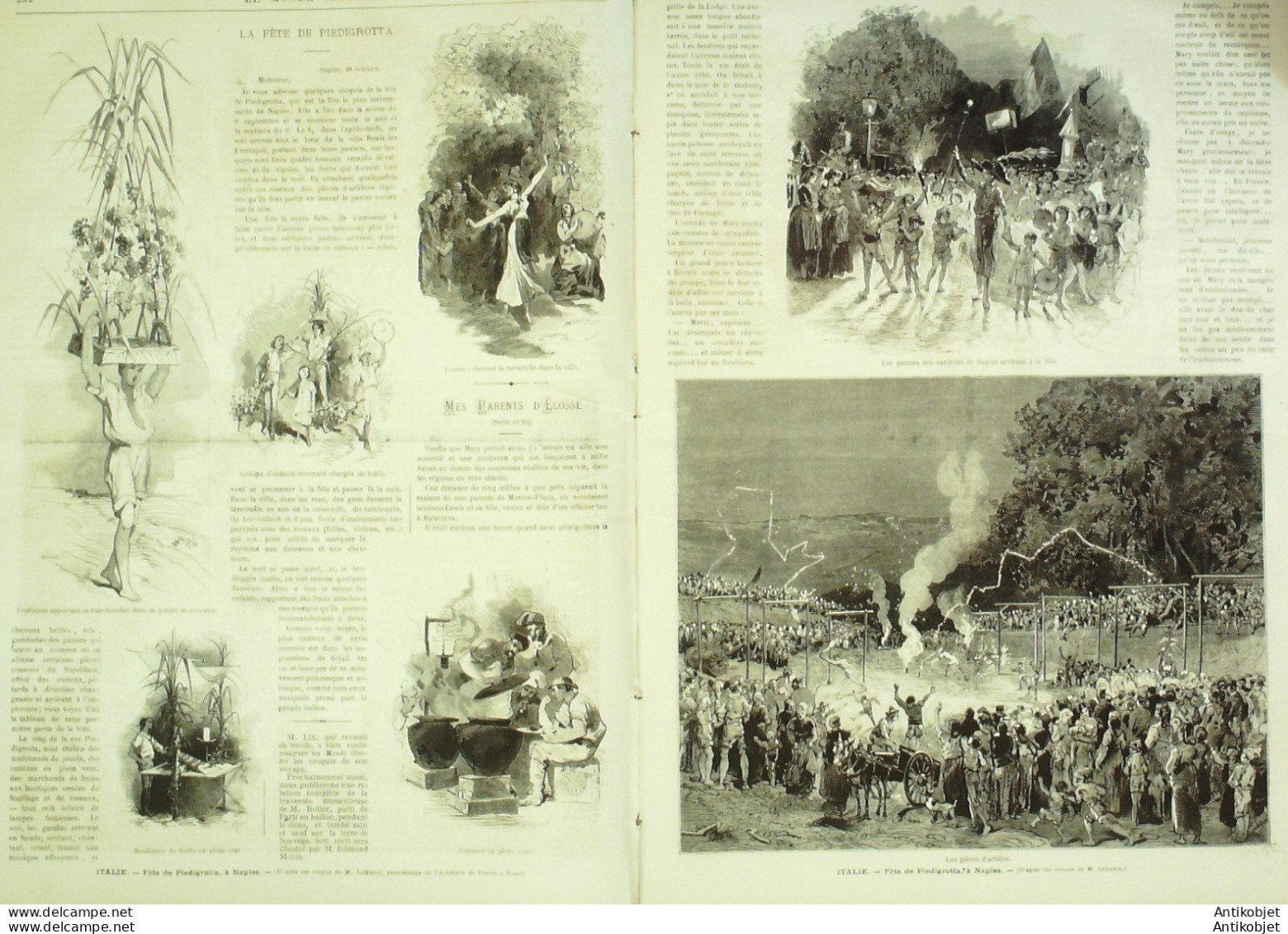 Le Monde Illustré 1872 N°811 Italie Naples Piedigrotta Fête Yom Kippour Suède Stockholm Issoudun (36) - 1850 - 1899