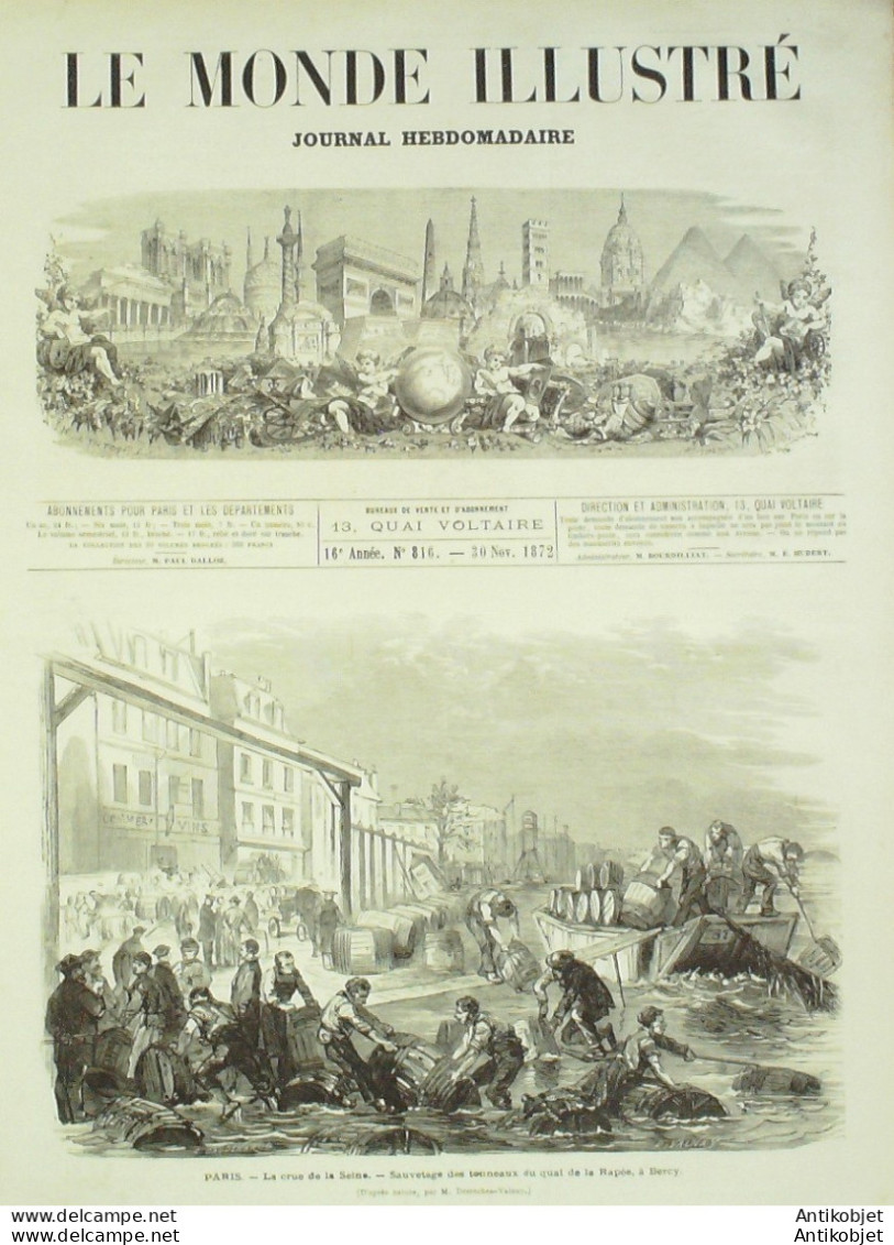 Le Monde Illustré 1872 N°816 Nantes (44) Tanzanie Zanzibar Esclavage Norvège Lifjeld - 1850 - 1899