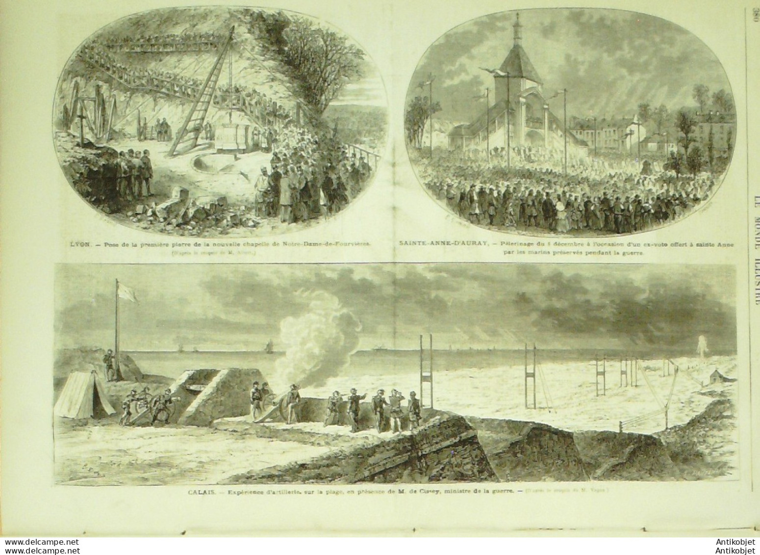 Le Monde Illustré 1872 N°819 Calais (62) Cancale St-Malo (35) Ecole Militaire Tondage Des Chevaux - 1850 - 1899