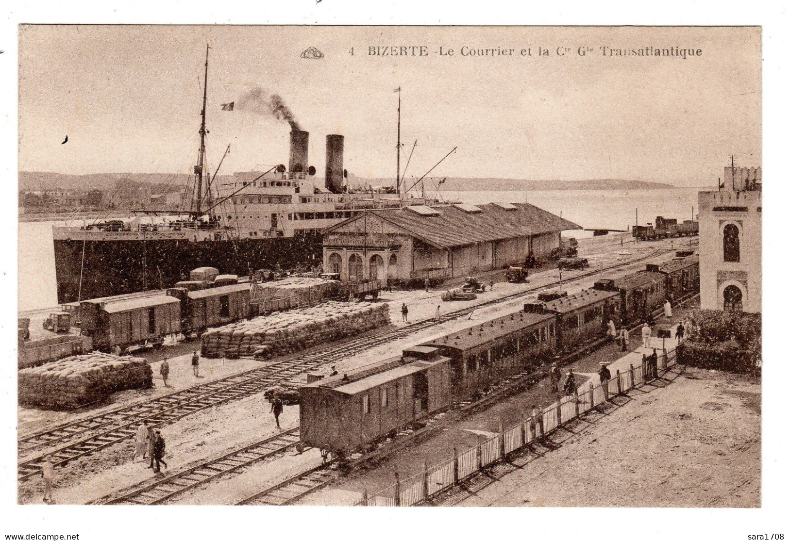 BIZERTE, Le Courrier Et La Cie Générale Transatlantique. - Tunesië