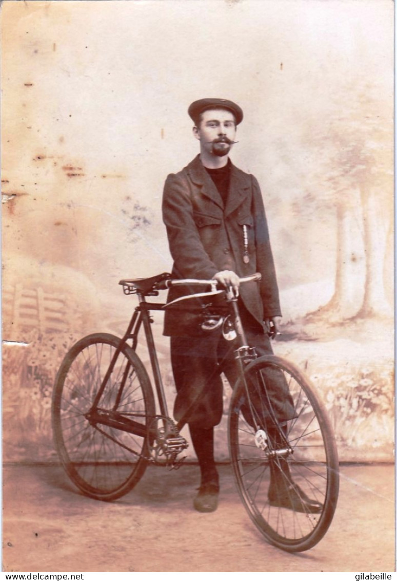 RARE - Belgique -  Hainaut - Henegouwen -  Cycliste - Velo -  Photo Ancienne Sur Carton  - Wielrennen