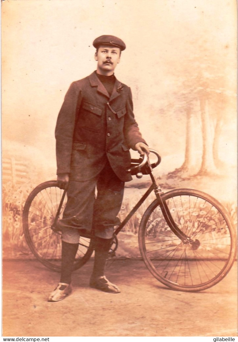 RARE - Belgique -  Hainaut - Henegouwen -  Cycliste - Velo -  Photo Ancienne Sur Carton En Parfait Etat - Cyclisme