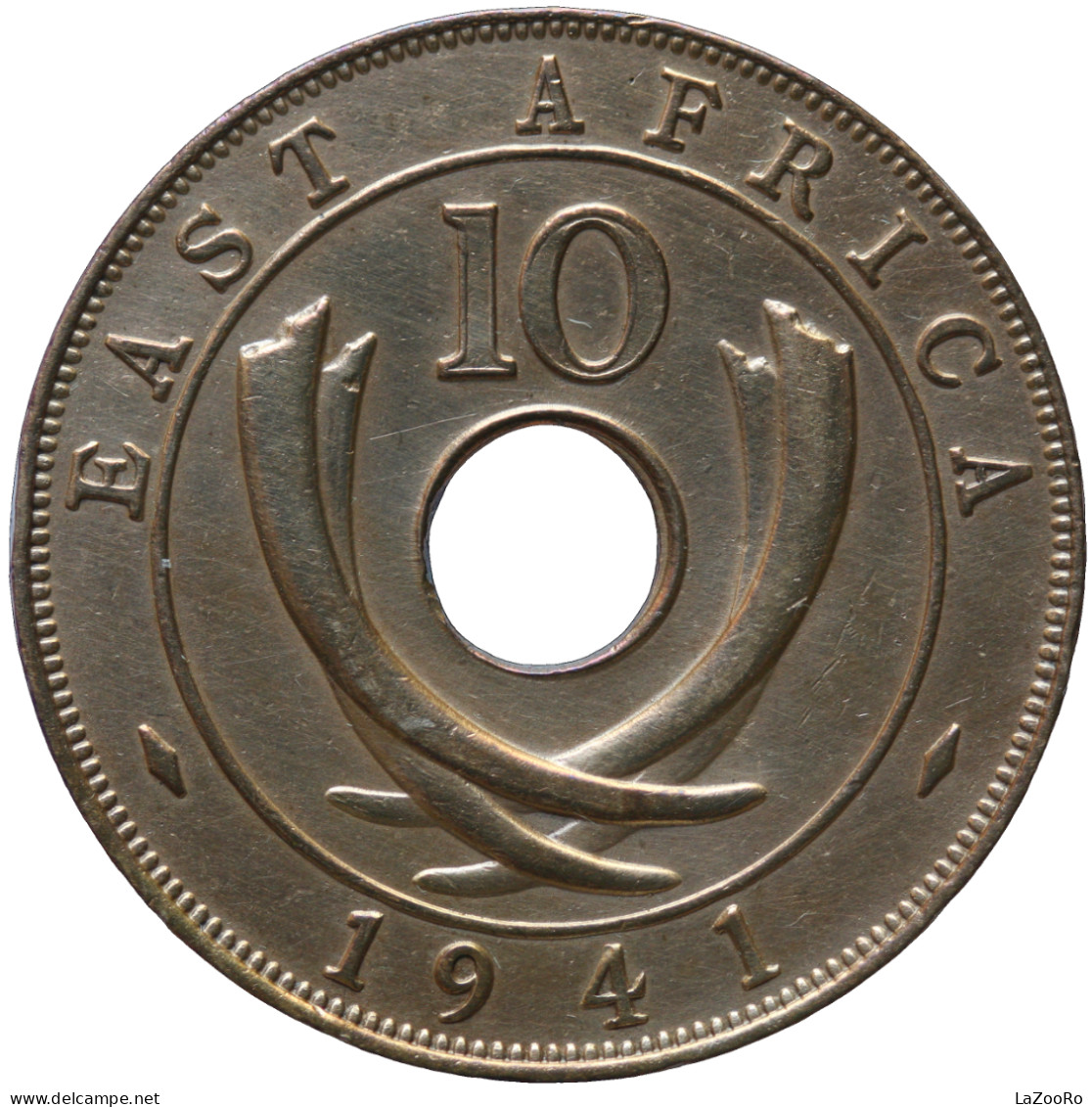 LaZooRo: East Africa 10 Cents 1941 I XF / UNC - Colonias