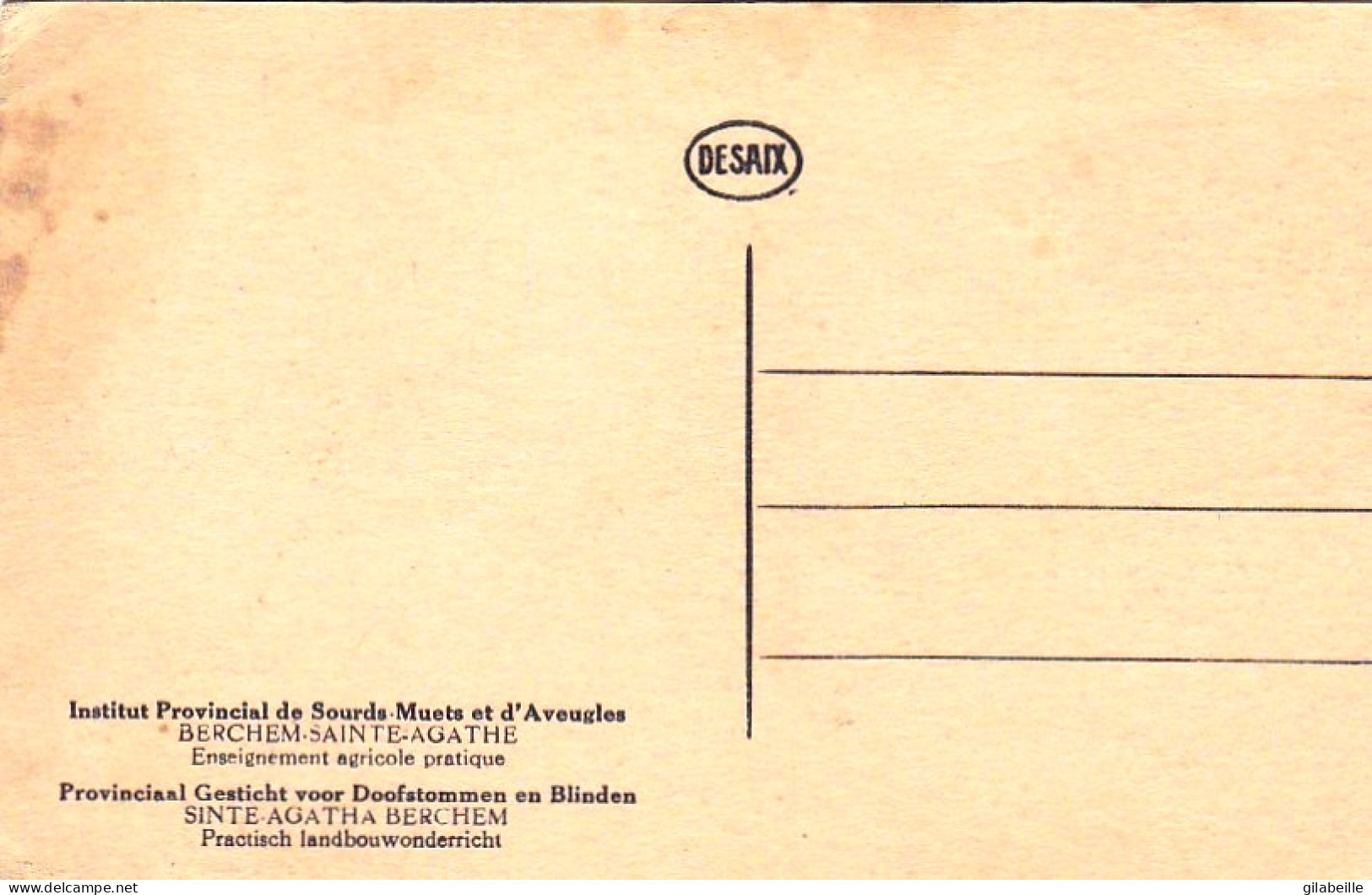 Bruxelles - BERCHEM Ste AGATHE - Institut Pour Sourds,muets,aveugles - Enseignement Agricole Pratique - Berchem-Ste-Agathe - St-Agatha-Berchem