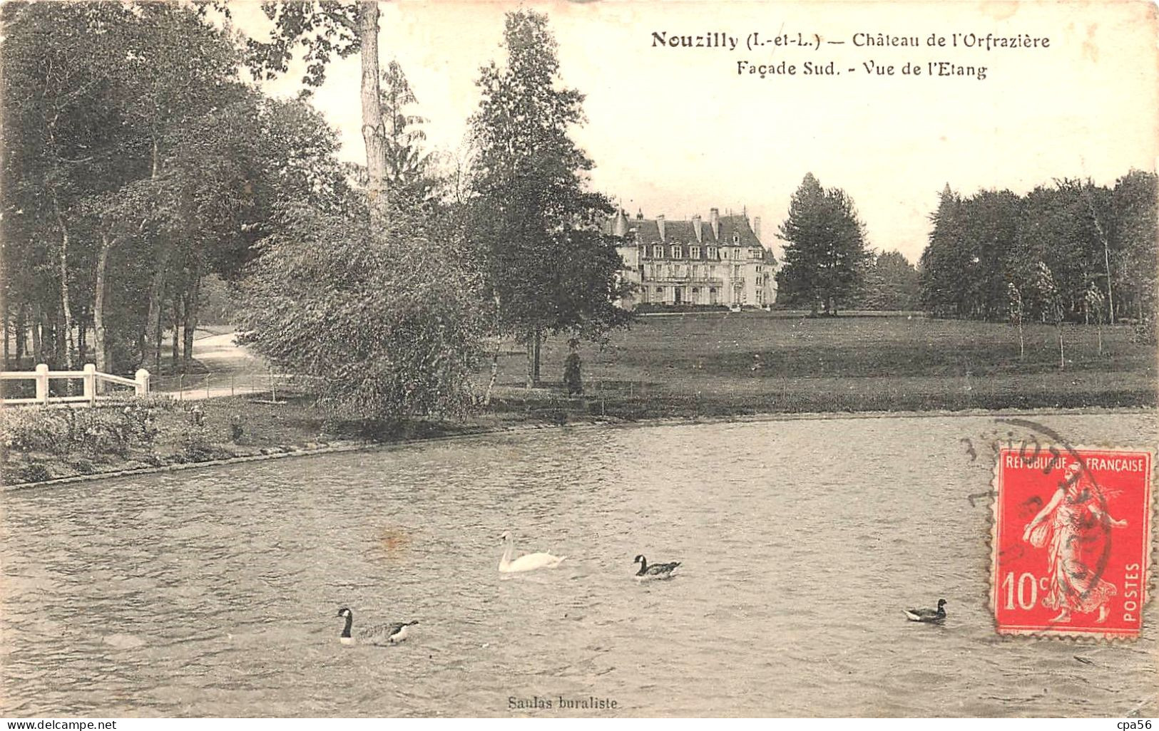 NOUZILLY - Château De L'Orfrazière - Façade Sud Vue De L'Étang - VENTE DIRECTE X - Other & Unclassified