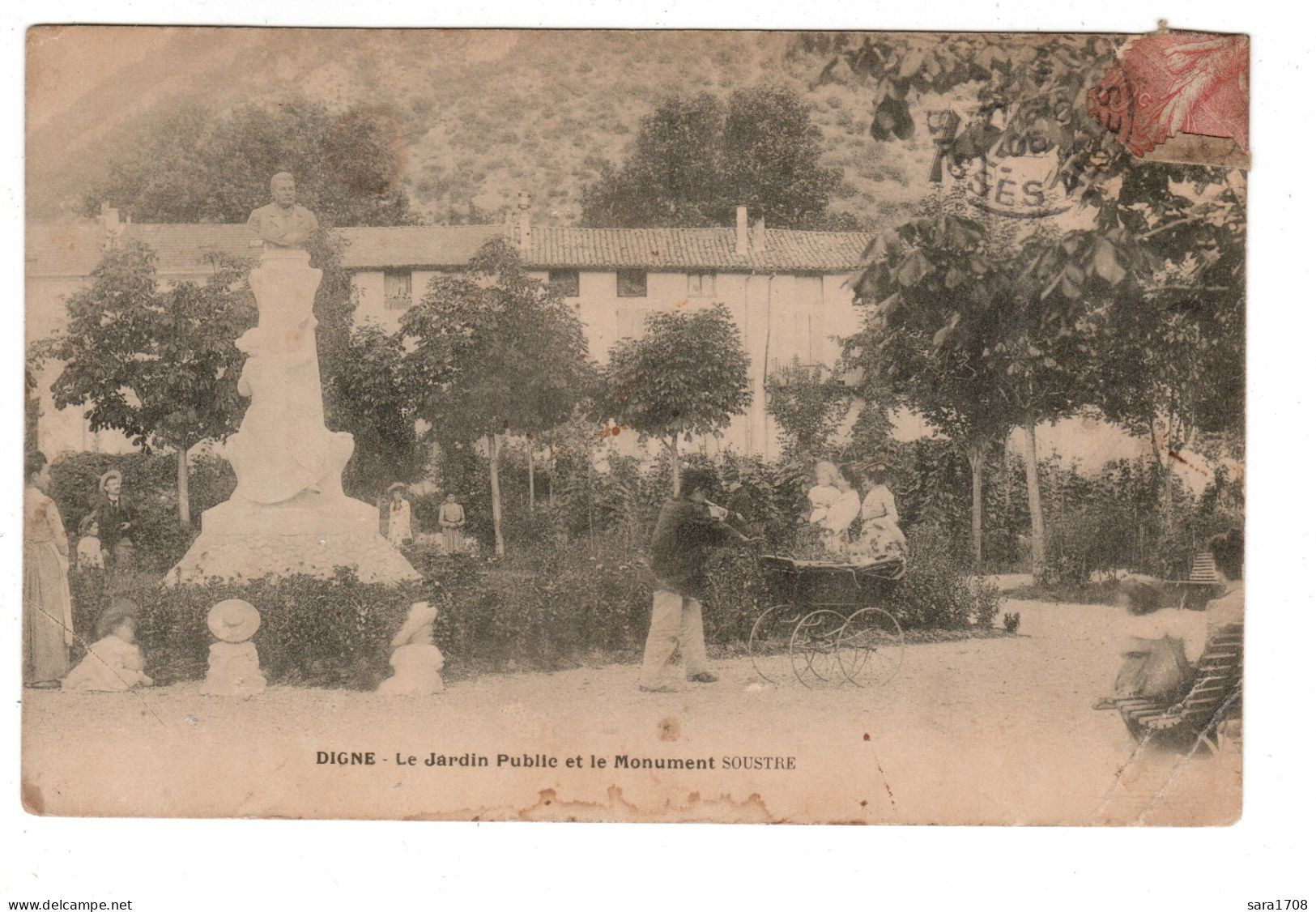 04 DIGNE, Le Monument SOUSTRE Et Le Jardin Public. 2 SCAN. - Digne