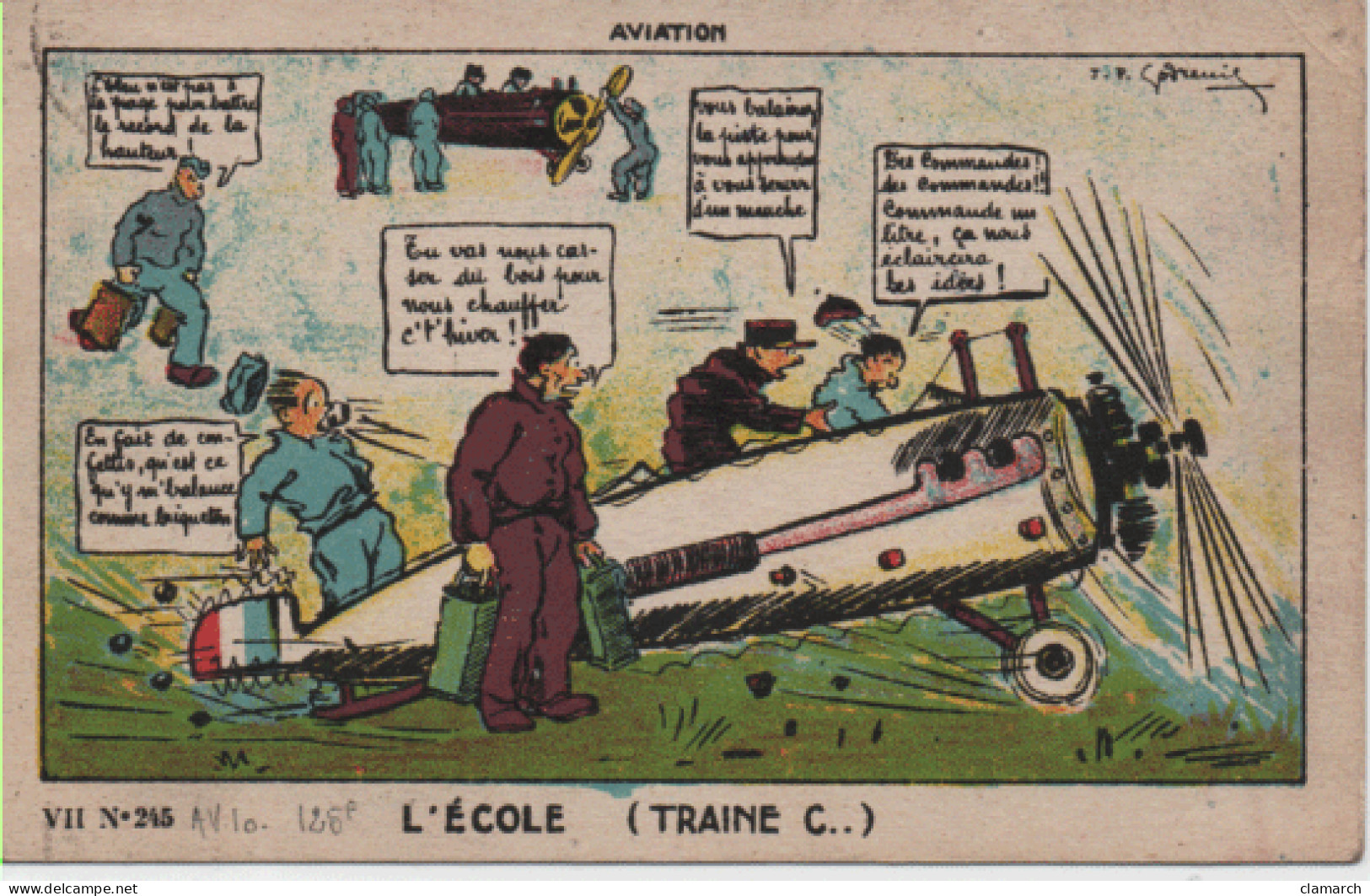 AVIATION-L'Ecole (Traine C...) Colorisé) 245 - Other & Unclassified