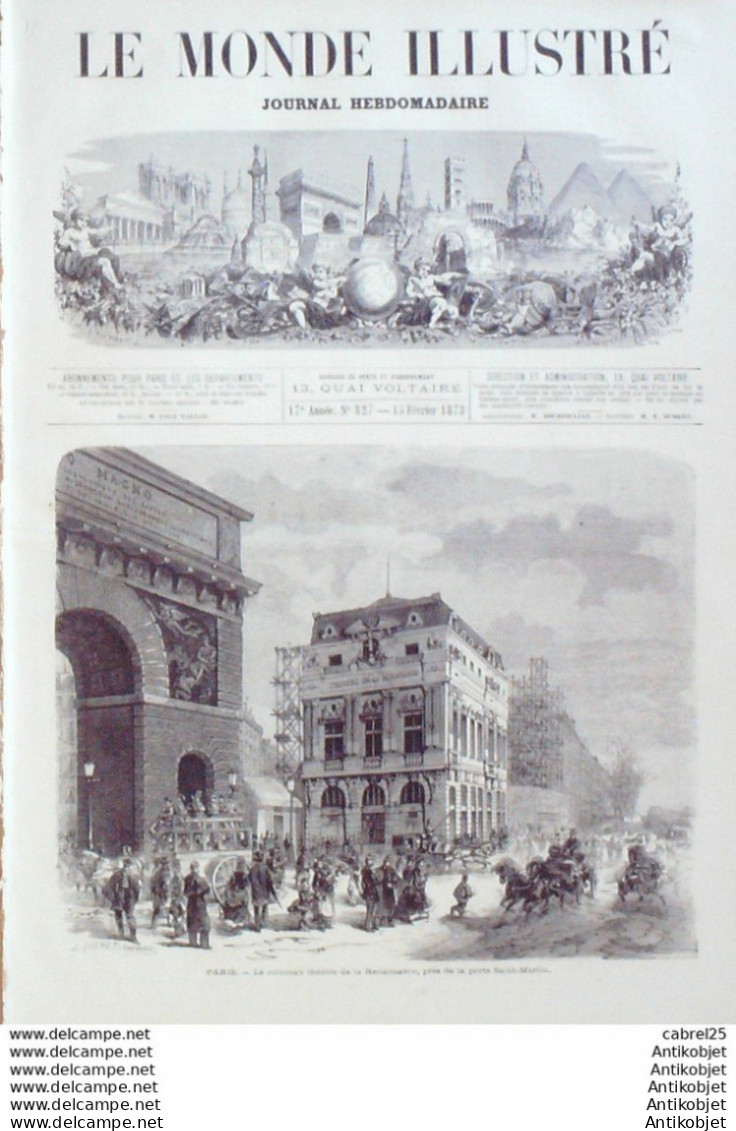 Le Monde Illustré 1873 N°827 La Reunion St-Denis Japon Yeddo Yokohama Mikado Egypte Caire Khedive Angleterre Woolwich  - 1850 - 1899