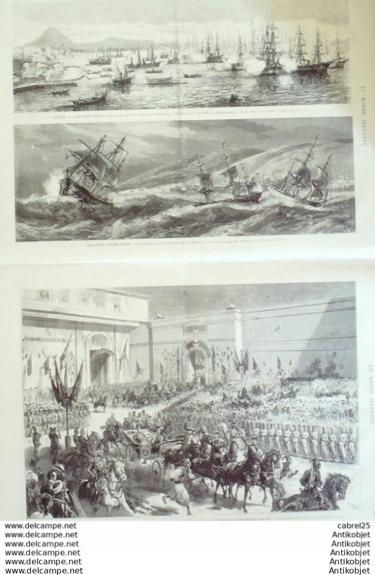 Le Monde Illustré 1873 N°827 La Reunion St-Denis Japon Yeddo Yokohama Mikado Egypte Caire Khedive Angleterre Woolwich  - 1850 - 1899