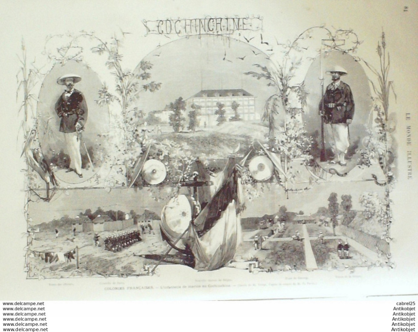 Le Monde Illustré 1873 N°826 Viet-Nam Saigon Baria Gocong Calédonie Ile Ducos Camp Italie Trevise  - 1850 - 1899