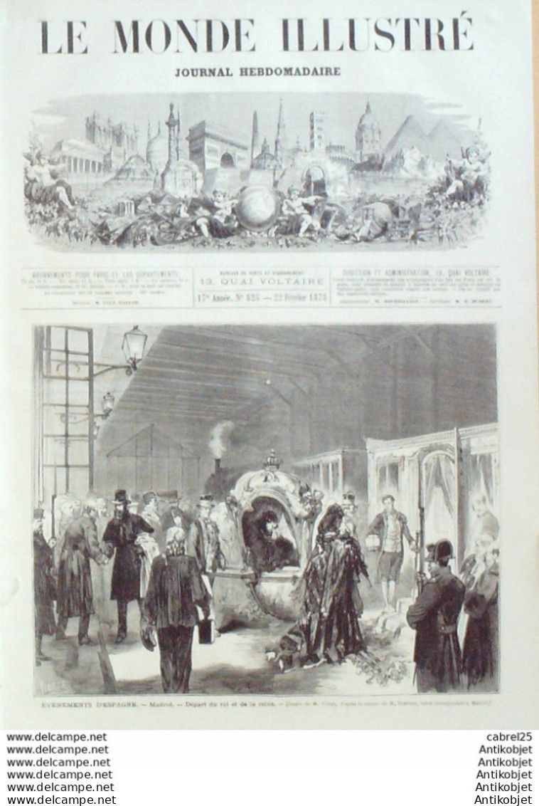 Le Monde Illustré 1873 N°828 Egypte Caire Kasr El Ali Elhami Pacha Viet Nam Le Bourayne Aix (13) - 1850 - 1899