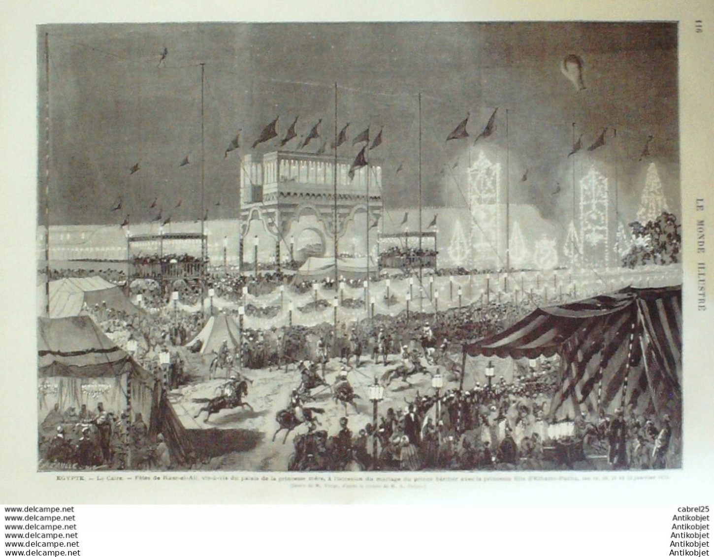 Le Monde Illustré 1873 N°828 Egypte Caire Kasr El Ali Elhami Pacha Viet Nam Le Bourayne Aix (13) - 1850 - 1899