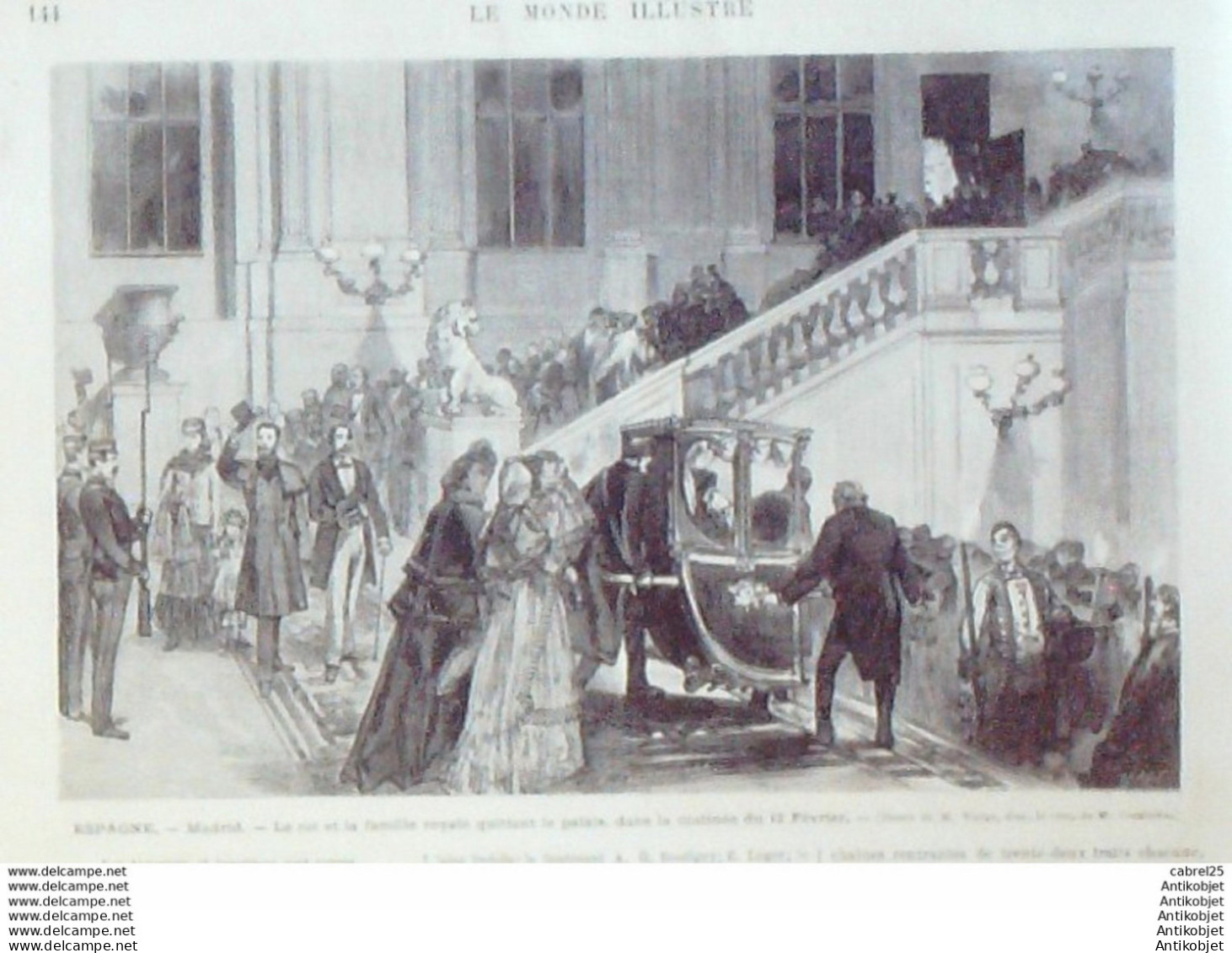 Le Monde illustré 1873 n°829 Egypte Hussein Abbasieh Autriche Vienne Caroline Augusta Suisse Geneve  Peintre Anastasi