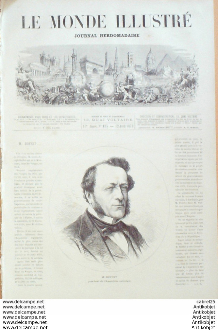 Le Monde Illustré 1873 N°835 Canada Halifax Espagne Barcelone Chefs Carlistes Palestine Jerusalem Italie Rome - 1850 - 1899