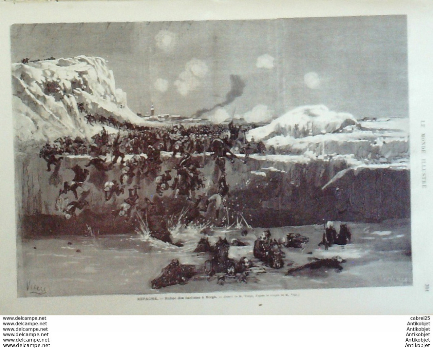 Le Monde illustré 1873 n°839 Espagne Madrid Berga Carlises Cortes Pays Bas Sumatra Atschin Italie Venise Albrizi 