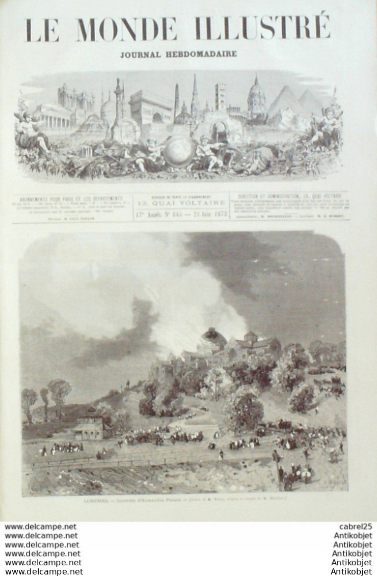 Le Monde Illustré 1873 N°845 Dôle (39) Bordeaux (33) Chambery (73) Sully (60) Italie Venise Albrizzi Londres - 1850 - 1899