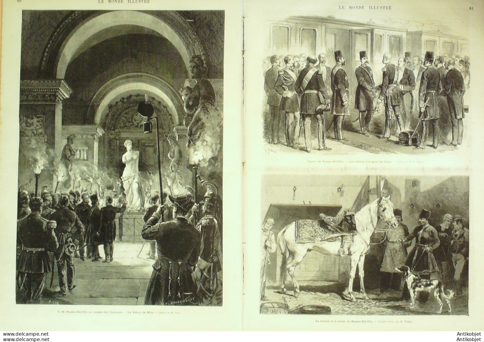 Le Monde Illustré 1873 N°850 Trocadéro Nasser-Ed-Din Shah De Perse Paris Magasins Grand Monge Incendie - 1850 - 1899