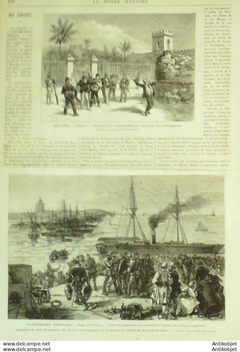 Le Monde Illustré 1873 N°854 Espagne Valence Alméria Cartagène Nouvelle Calédonie Nouméa Tarbes (65) - 1850 - 1899