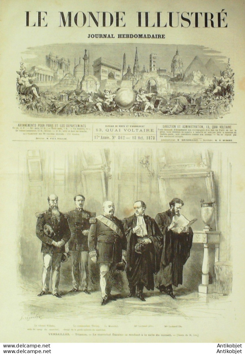 Le Monde Illustré 1873 N°862 Espagne Alicante Lorient (56) Procès Mal Bazaine Forback (57) - 1850 - 1899
