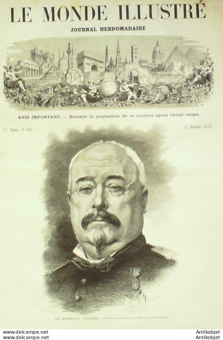 Le Monde Illustré 1873 N°861 Procès Maréchal Bazaine Metz (57) Saint-Privat - 1850 - 1899