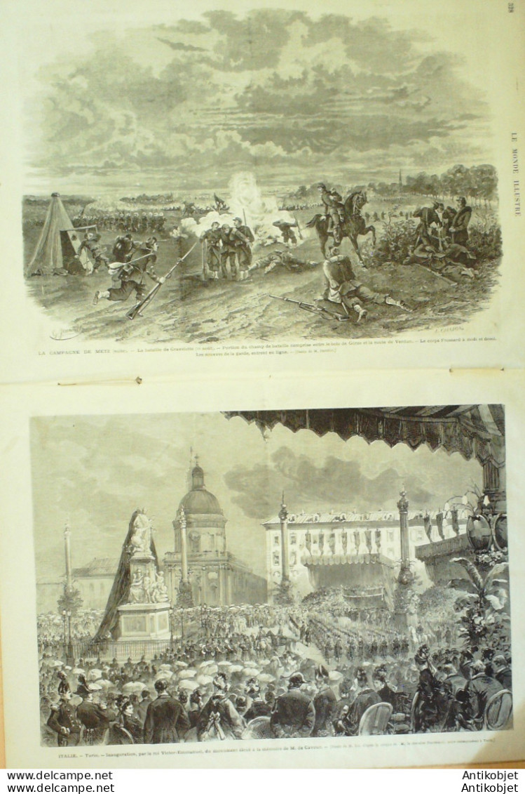 Le Monde Illustré 1873 N°867 Italie Turin Metz Gravelotte (57) Procès Mal Bazaine Tombe Et Vases Gallo-romains - 1850 - 1899