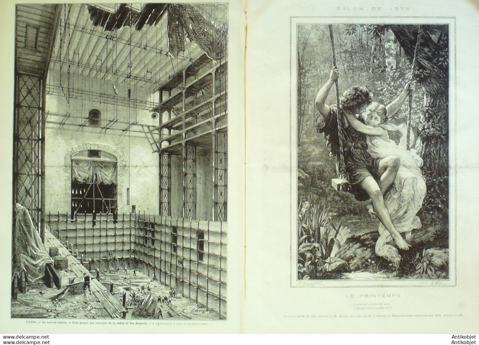 Le Monde Illustré 1873 N°872 Finistère (29) Noêl Adoration Des Bergers Opéra Comique L'escarpolette - 1850 - 1899