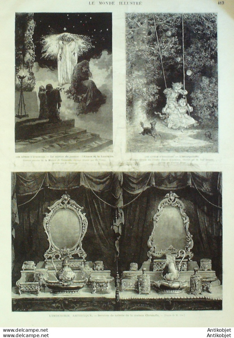 Le Monde Illustré 1873 N°872 Finistère (29) Noêl Adoration Des Bergers Opéra Comique L'escarpolette - 1850 - 1899