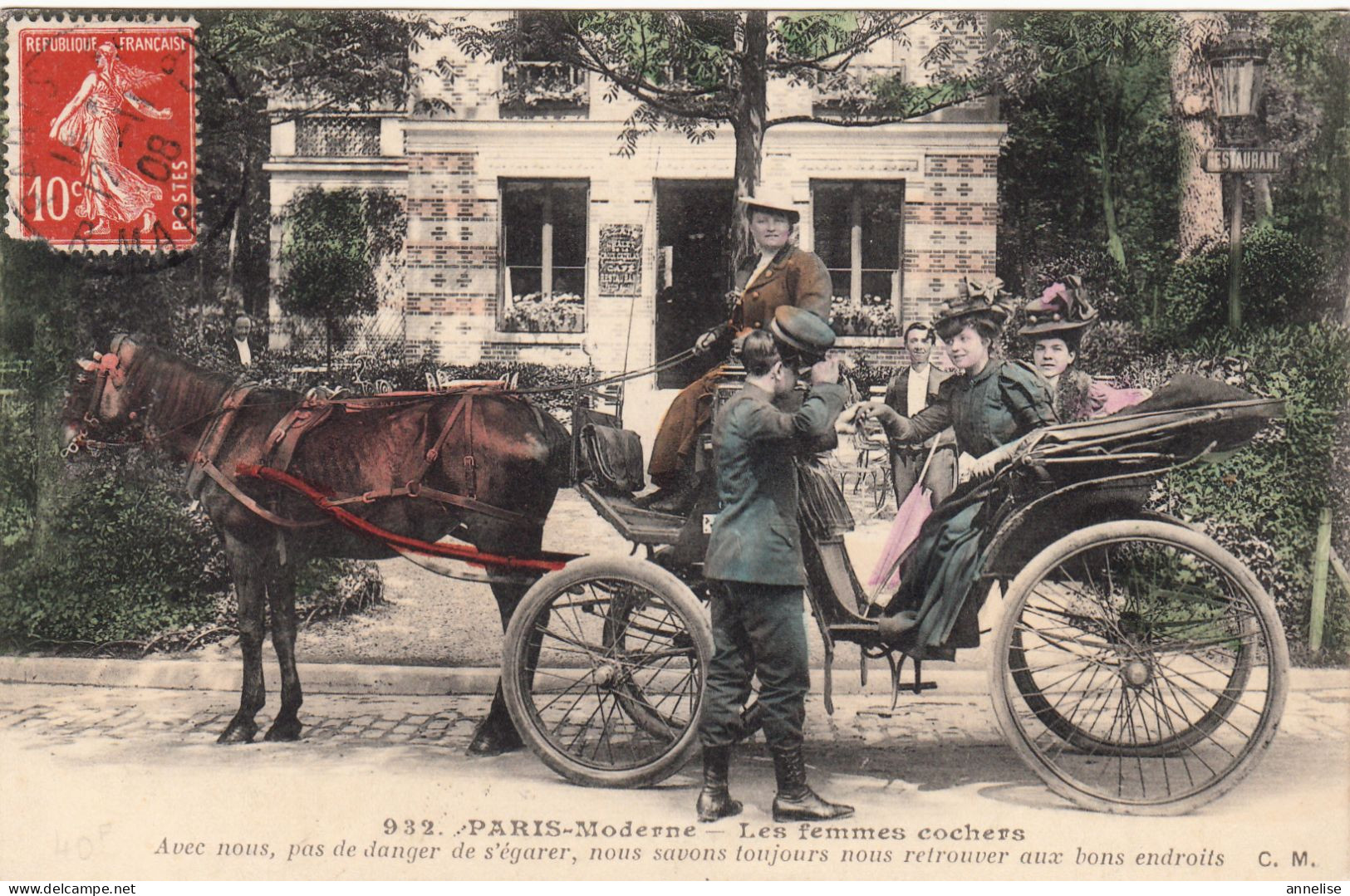 75 PARIS 1908 Les Femmes Cochers "Avec Nous Pas De Danger De S'égarer, Nous Savons... Bons Endroits" - Artigianato