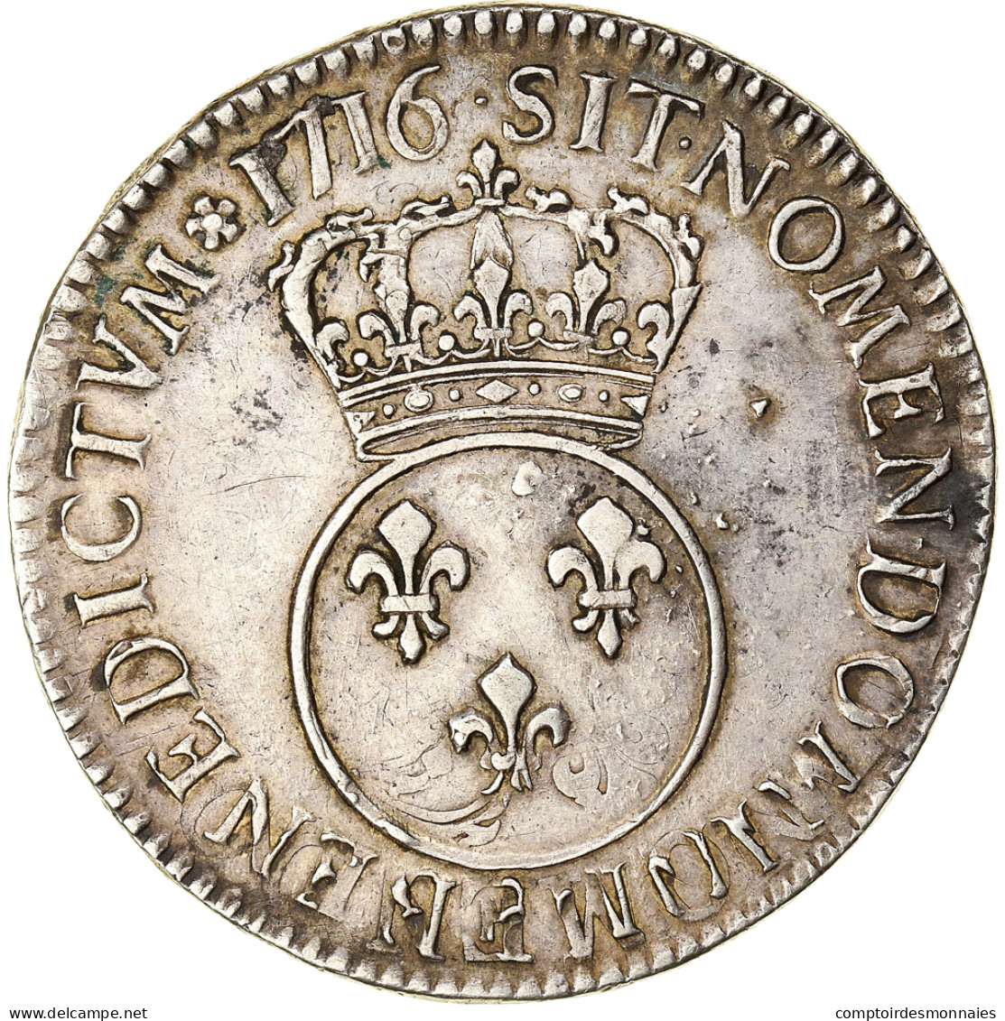 Monnaie, France, Louis XV, Écu Vertugadin, Ecu, 1716, Aix, TB+, Argent - 1715-1774 Ludwig XV. Der Vielgeliebte