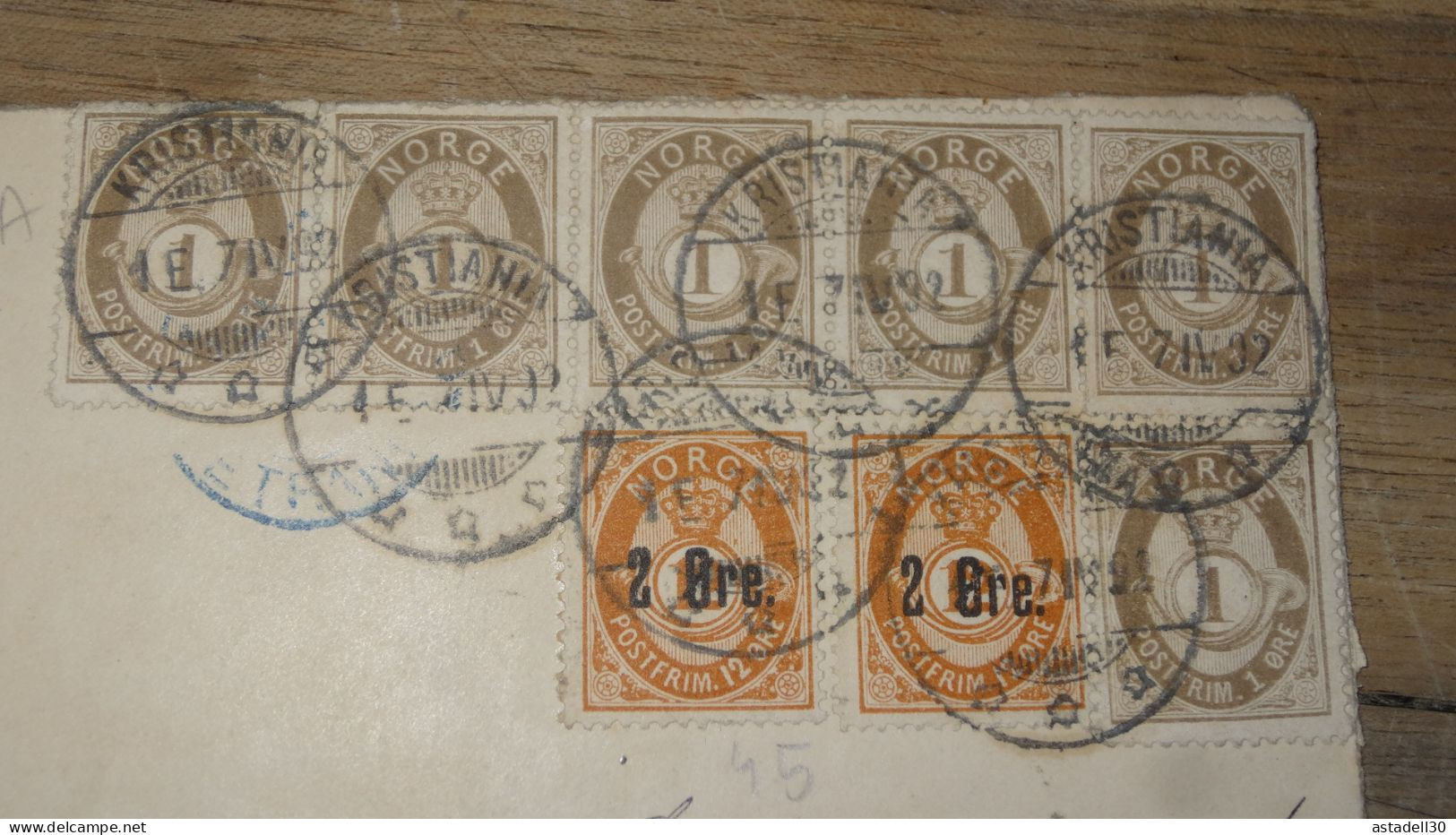 Enveloppe NORGE, Christiania 1892 ......... Boite1 ..... 240424-209 - Cartas & Documentos