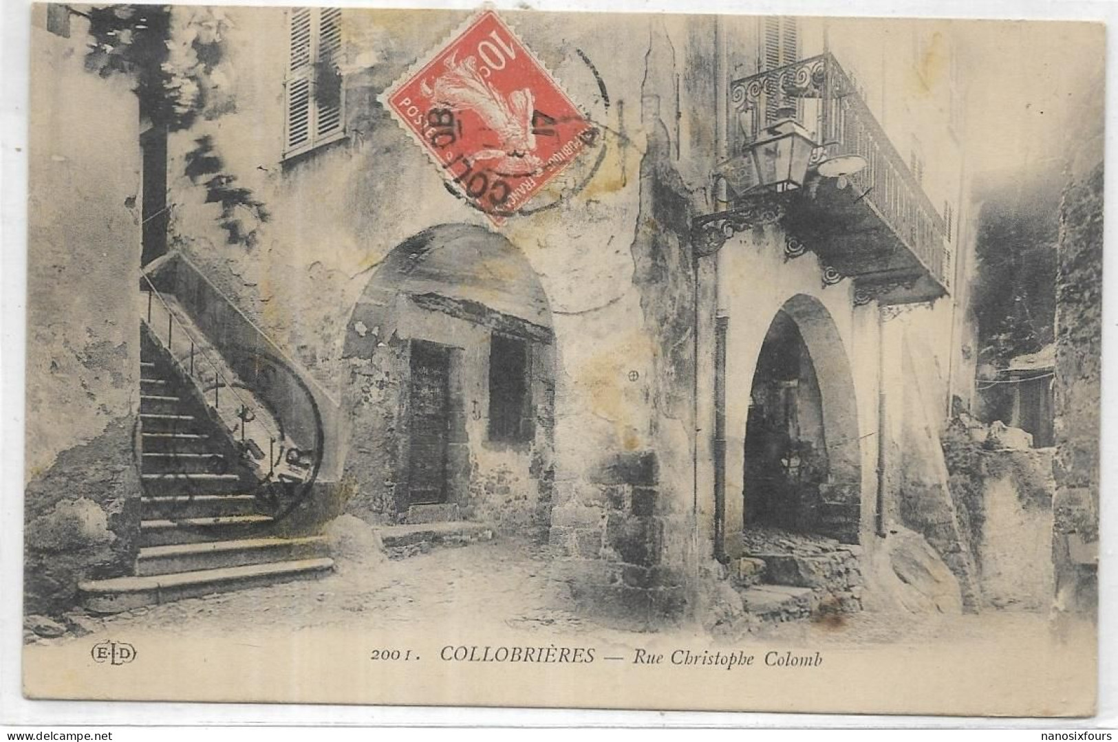 D 83. COLLOBRIERES. RUE CHRISTOPHE COLOMB  CARTE ECRITE - Collobrieres