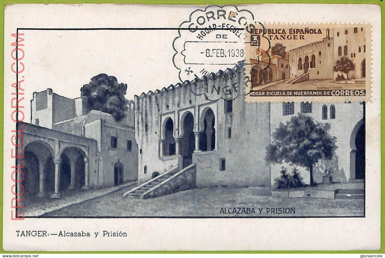Ad3287 - SPAIN - Postal History - MAXIMUM CARD - 1938 - ARCHITECTURE, TANGER - Otros & Sin Clasificación