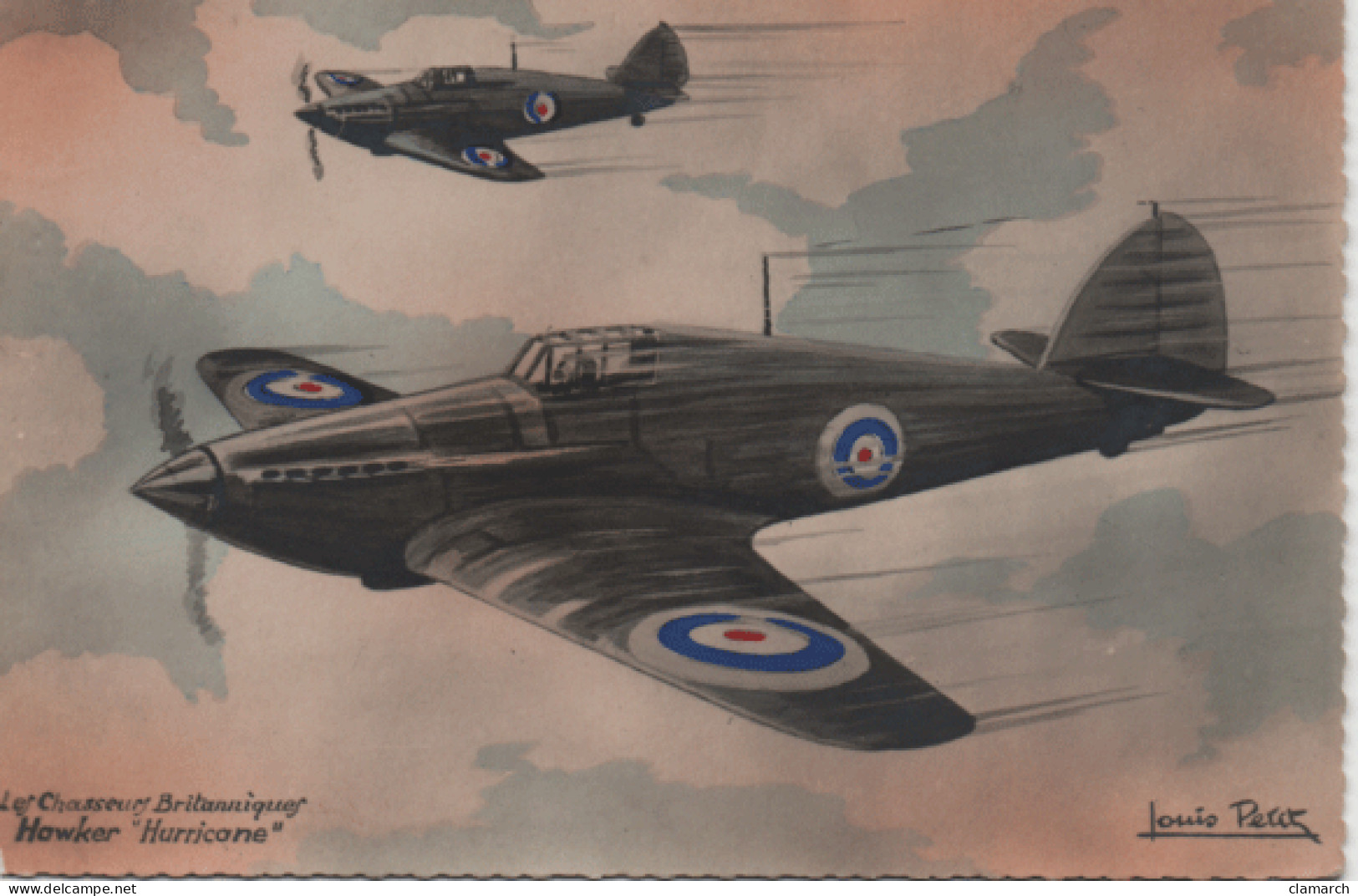 AVIATION-les Chasseurs Briqtanniques Hawker Hurricane (colorisé) L Petit - Sonstige & Ohne Zuordnung