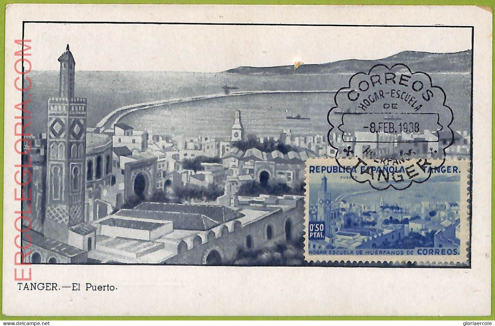 Ad3288 - SPAIN - Postal History - MAXIMUM CARD - 1938 -TANGER,  ARCHITECTURE - Altri & Non Classificati