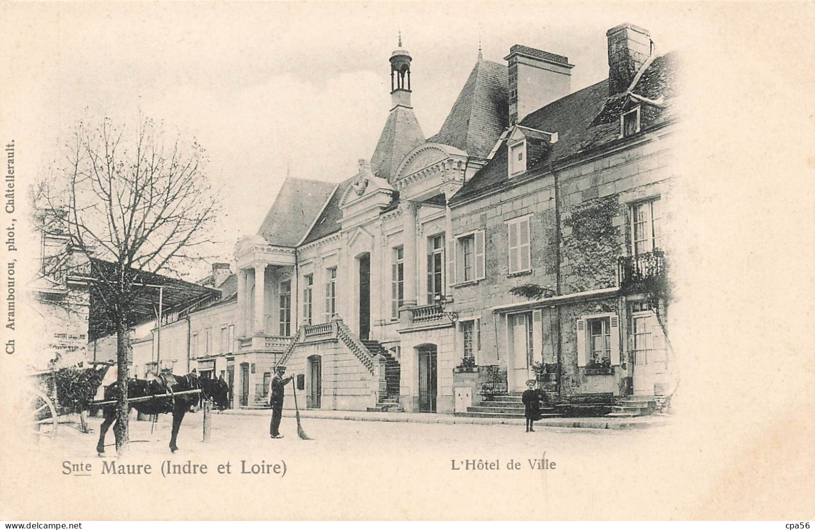 SAINTE MAURE - L'Hôtel De Ville (et Les Halles ?) Carte Précurseur Cliché 1900 - VENTE DIRECTE X - Autres & Non Classés