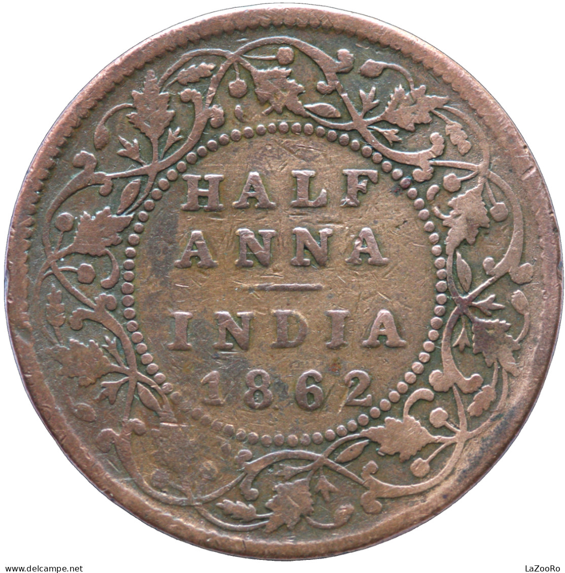 LaZooRo: British India 1/2 Anna 1862 F - Colonies