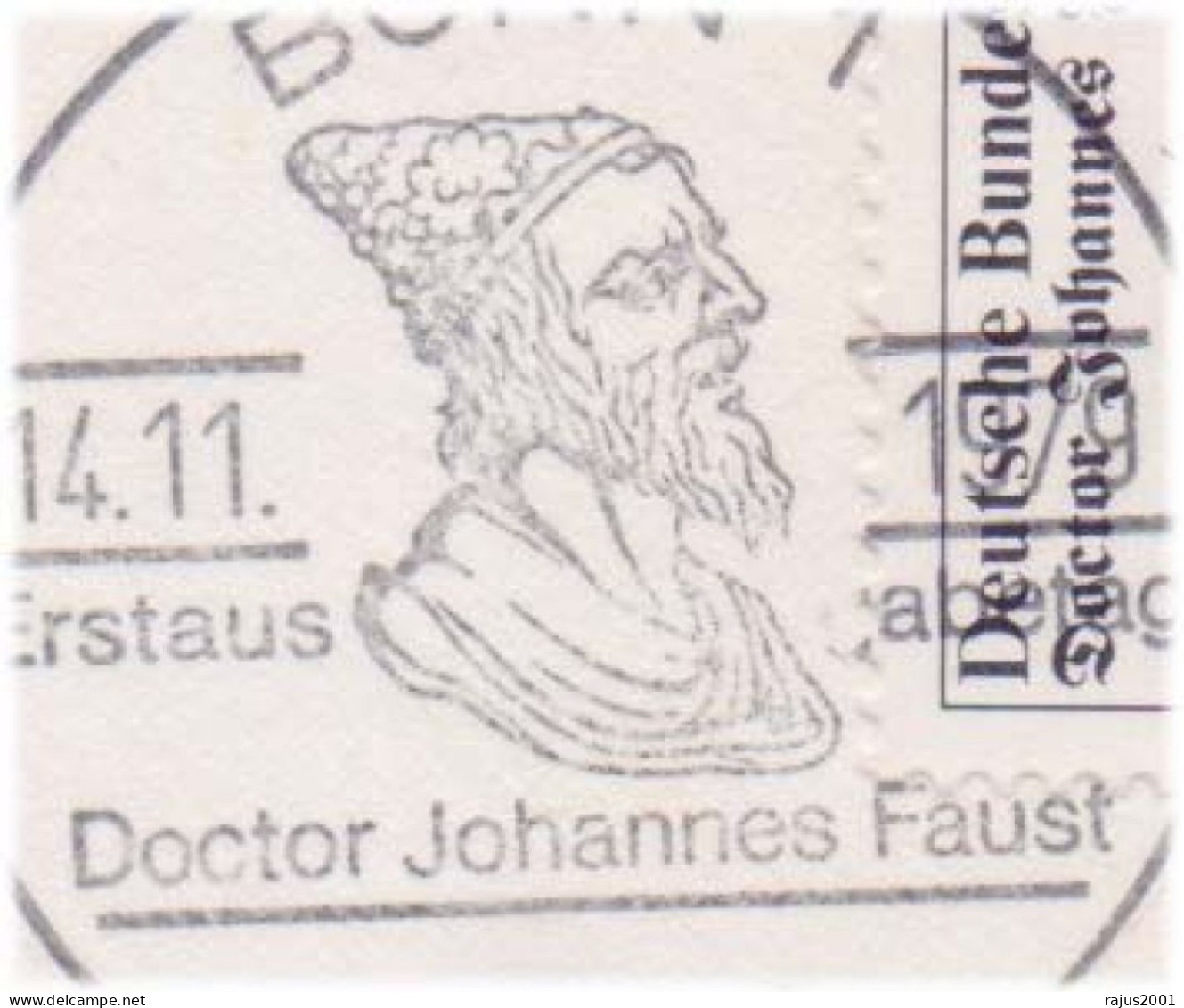 Dr. Johann Faust Itinerant Alchemist Ancient Branch Of Natural Philosophy, Astrologer & Magician, Devil Reading Book FDC - Astronomùia