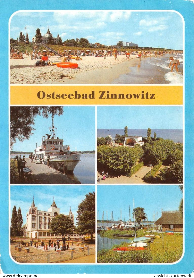 Ostseebad Zinnowitz Strand Konzertpavillon Hafen Ferienheim Glca.1975 #172.146 - Sonstige & Ohne Zuordnung