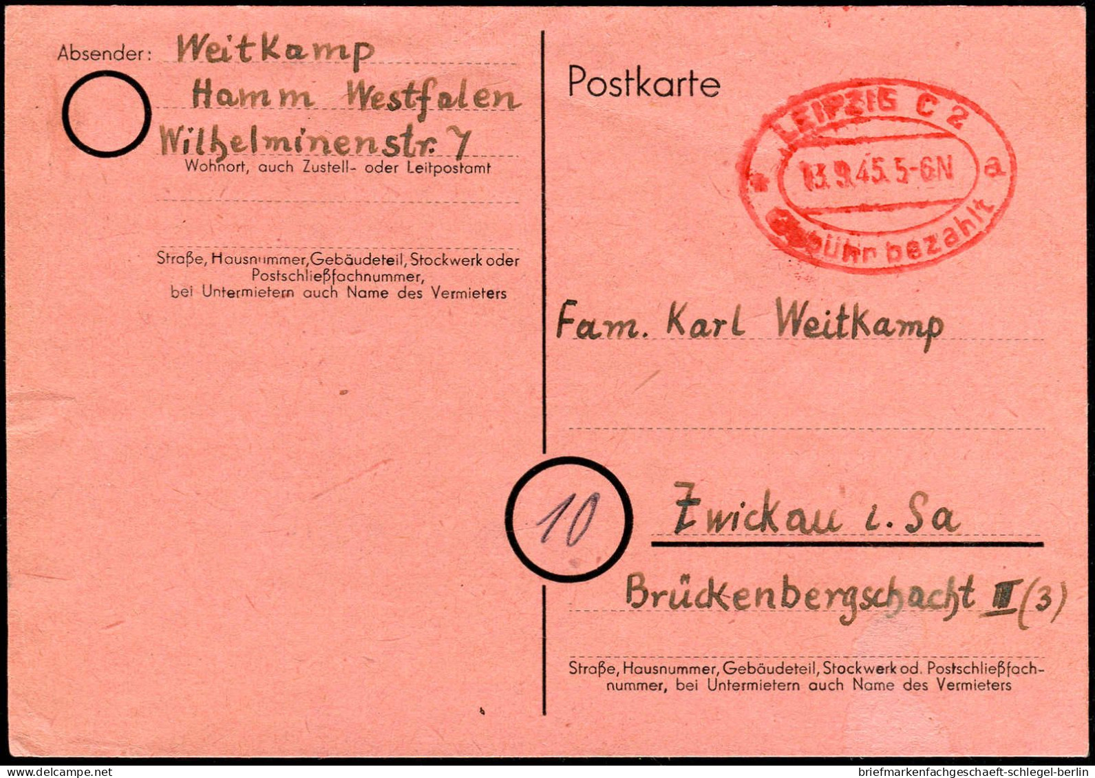 SBZ - Westsachsen, 1945, Brief - Otros & Sin Clasificación