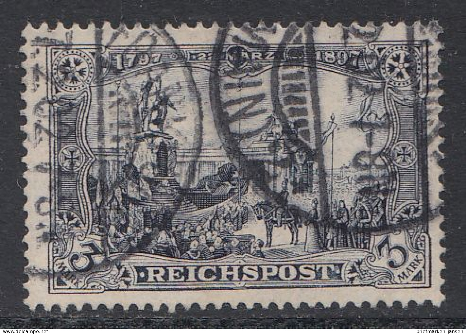 D,Dt.Reich Mi.Nr. 65II, Freim. Denkmal Kaiser Wilhelm I. - Unused Stamps