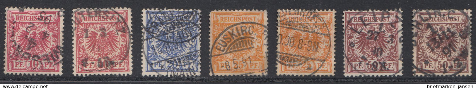D,Dt.Reich Mi.Nr. 45 - 50, 51, Freim. Reichsadler Im Kreis, Gestempelt - Neufs