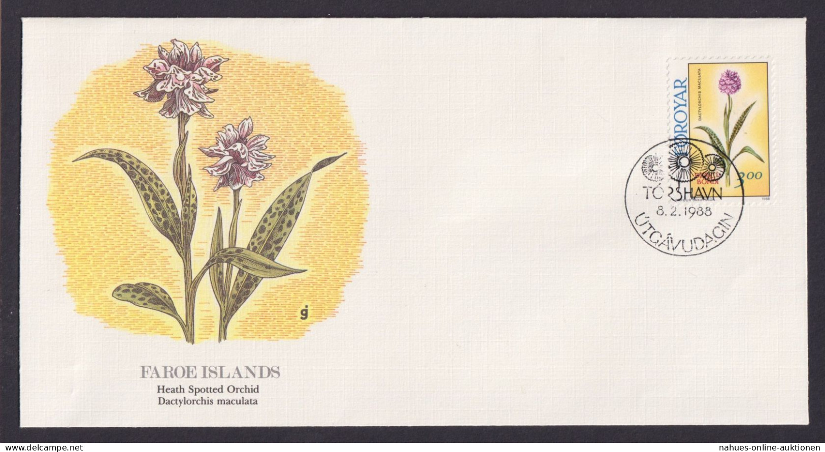 Faroer Dänische Krone Inselgruppe Flora Orchide Schöner KünstlerBrief - Faroe Islands