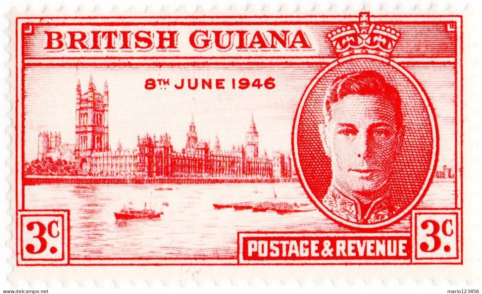 GUYANA BRITANNICA, BRITISH GUYANA, RE GIORGIO VI, 1946, NUOVI (MNH**) Scott:GB-GY 242, Yt:GY 174 - British Guiana (...-1966)
