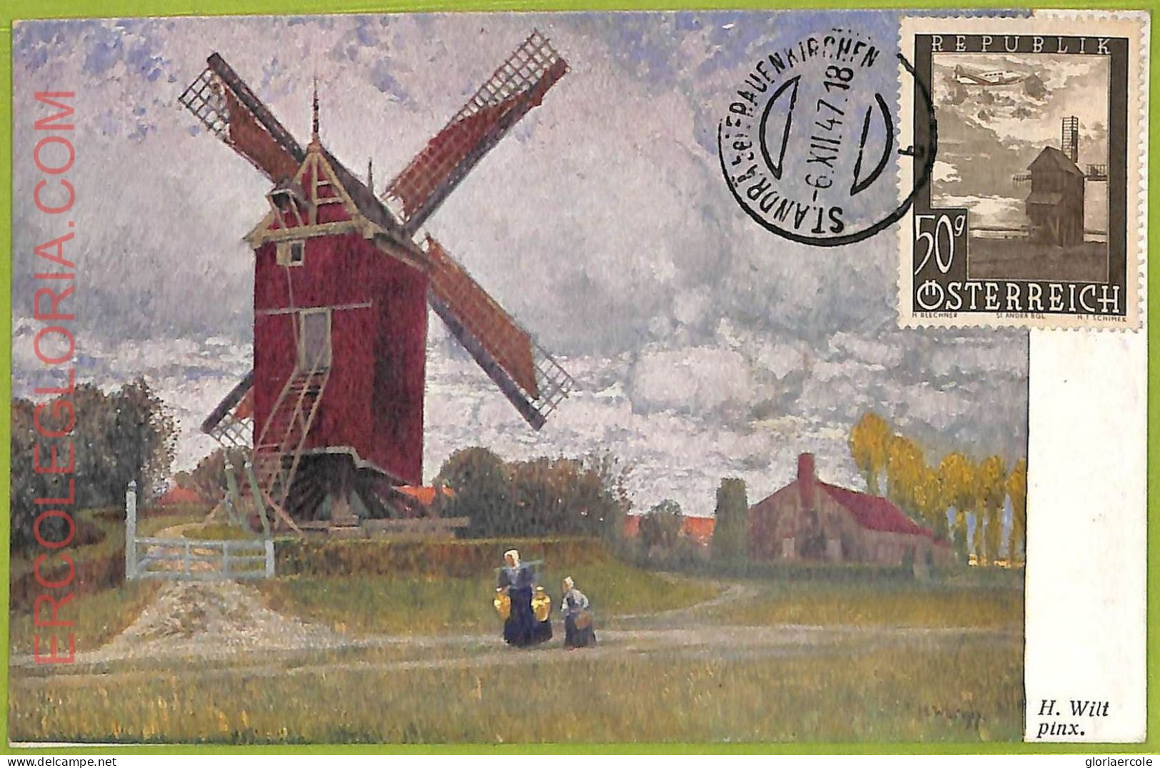 Ad3299 - AUSTRIA - Postal History - MAXIMUM CARD - 1947 - MILLS,  ARCHITECTURE - Altri & Non Classificati