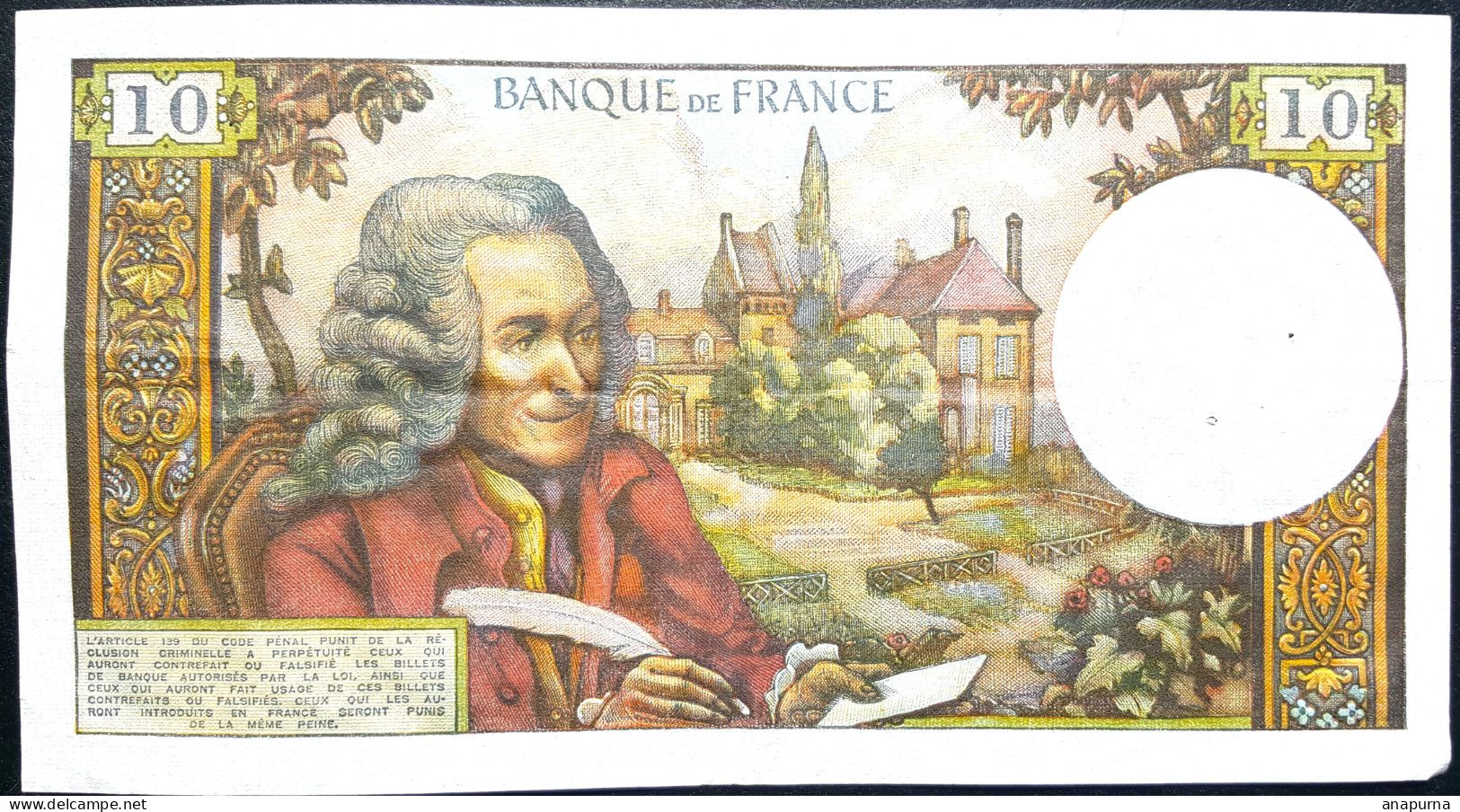 10 Francs Voltaire FRANCE, 1971, F62.48, - 10 F 1963-1973 ''Voltaire''